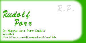 rudolf porr business card